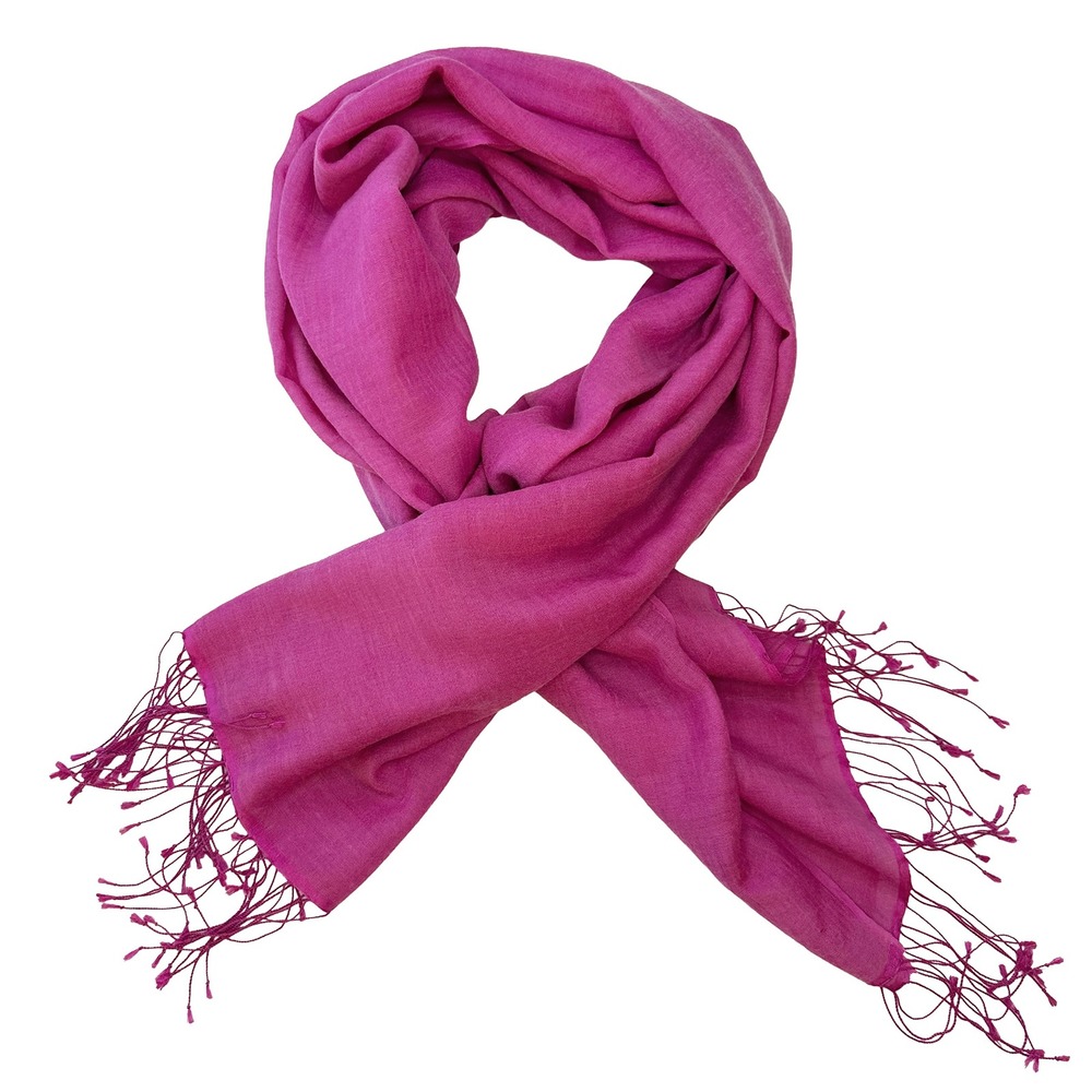 PASHMINA & SILK Fringe‎ Scarf / Shawl • pink • chic feminine preppy